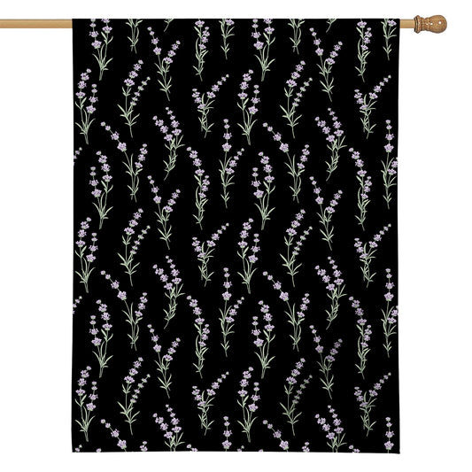 Lavender Flowers Pattern Print House Flag