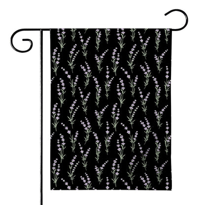 Lavender Flowers Pattern Print House Flag
