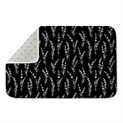 Lavender Flowers Pattern Print Indoor Door Mat