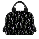 Lavender Flowers Pattern Print Insulated Lunch Bag