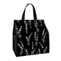 Lavender Flowers Pattern Print Insulated Lunch Tote
