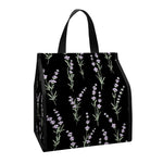 Lavender Flowers Pattern Print Insulated Lunch Tote