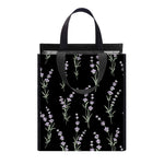 Lavender Flowers Pattern Print Insulated Lunch Tote