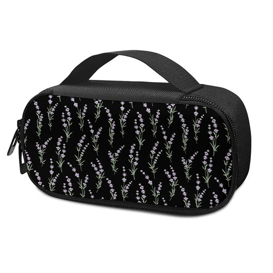 Lavender Flowers Pattern Print Insulin Cooler Travel Case