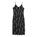 Lavender Flowers Pattern Print Jersey Midi Cami Dress