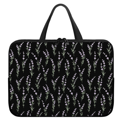 Lavender Flowers Pattern Print Laptop Sleeve With Handle