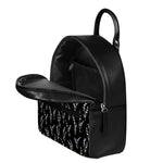 Lavender Flowers Pattern Print Leather Backpack