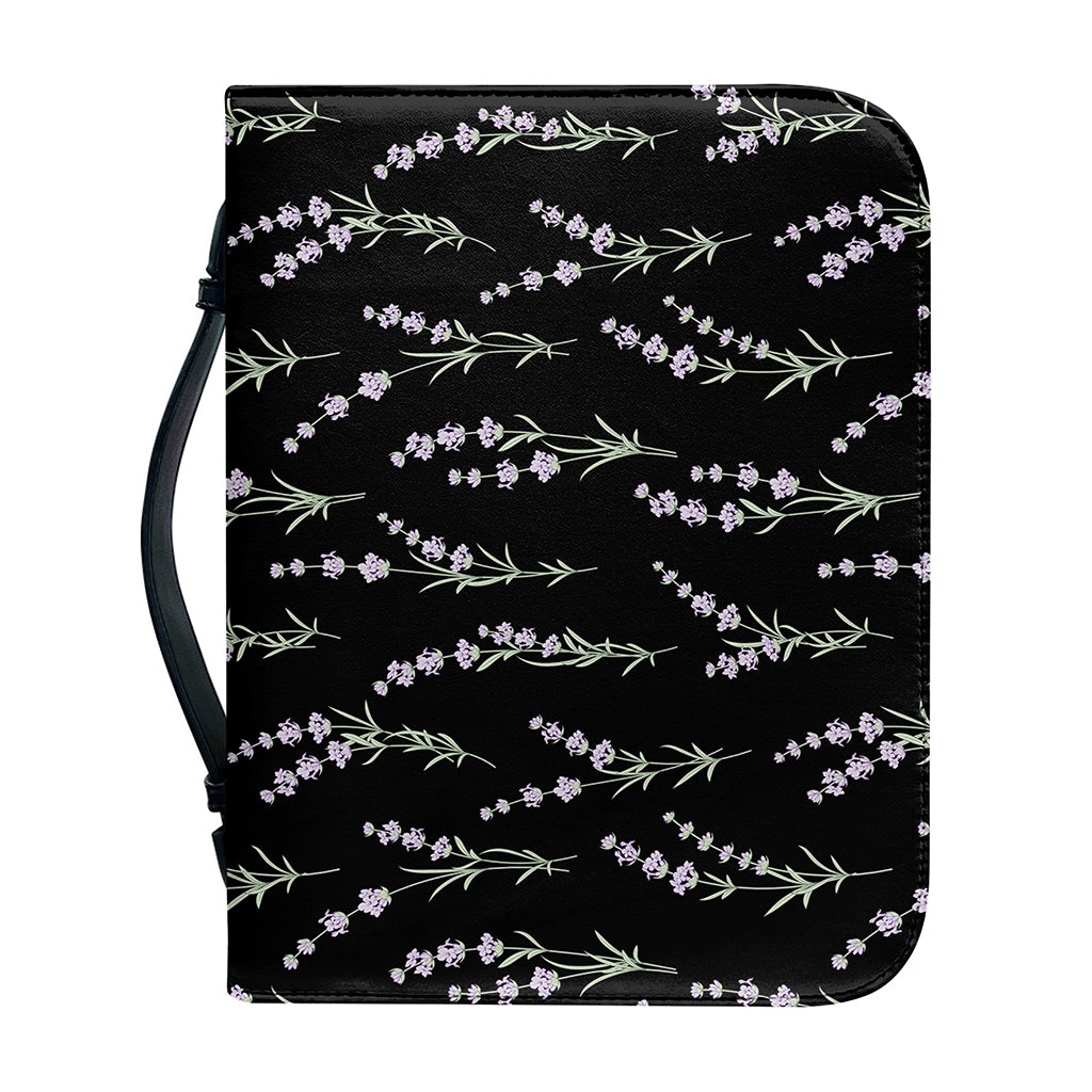 Lavender Flowers Pattern Print Leather Bible Cover