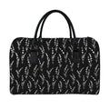 Lavender Flowers Pattern Print Leather Duffel Bag