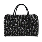 Lavender Flowers Pattern Print Leather Duffle Bag