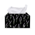 Lavender Flowers Pattern Print Leather Tissue Box Cover