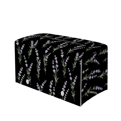 Lavender Flowers Pattern Print Leather Tissue Box Cover