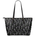 Lavender Flowers Pattern Print Leather Tote Bag With Zipper