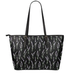 Lavender Flowers Pattern Print Leather Tote Bag