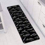 Lavender Flowers Pattern Print Long Kitchen Mat