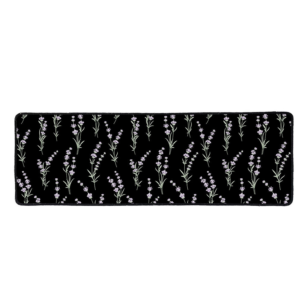 Lavender Flowers Pattern Print Long Kitchen Mat
