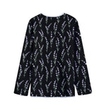 Lavender Flowers Pattern Print Long Sleeve Short Coat
