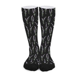 Lavender Flowers Pattern Print Long Socks