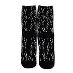 Lavender Flowers Pattern Print Long Socks