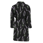 Lavender Flowers Pattern Print Men's Bathrobe