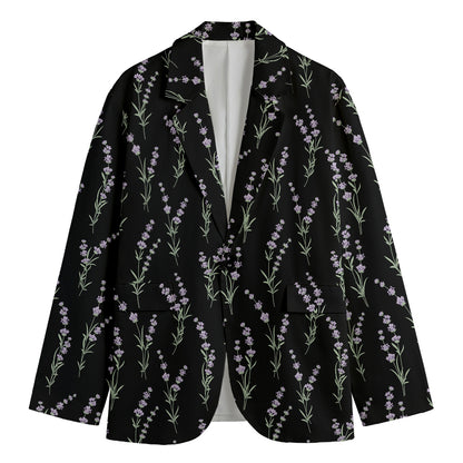 Lavender Flowers Pattern Print Men's Blazer