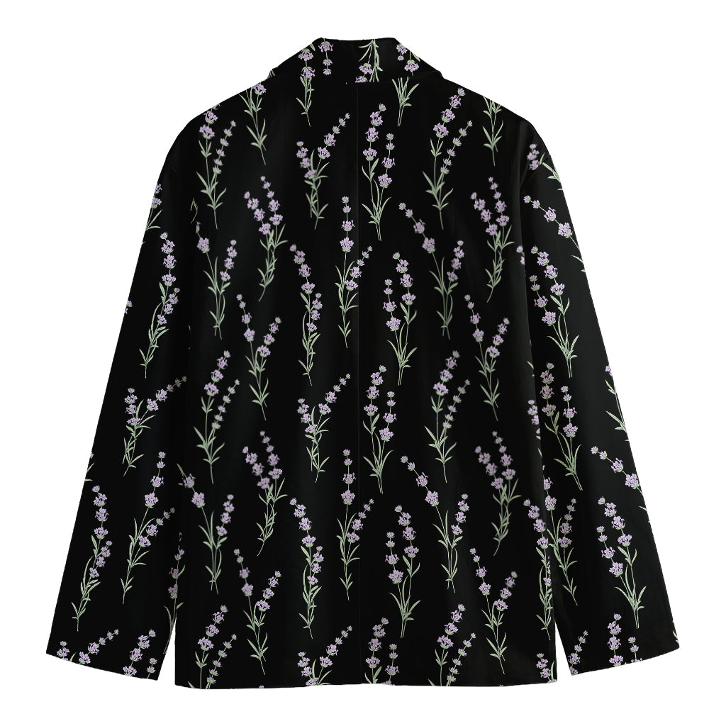 Lavender Flowers Pattern Print Men's Blazer