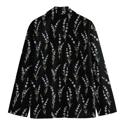 Lavender Flowers Pattern Print Men's Blazer