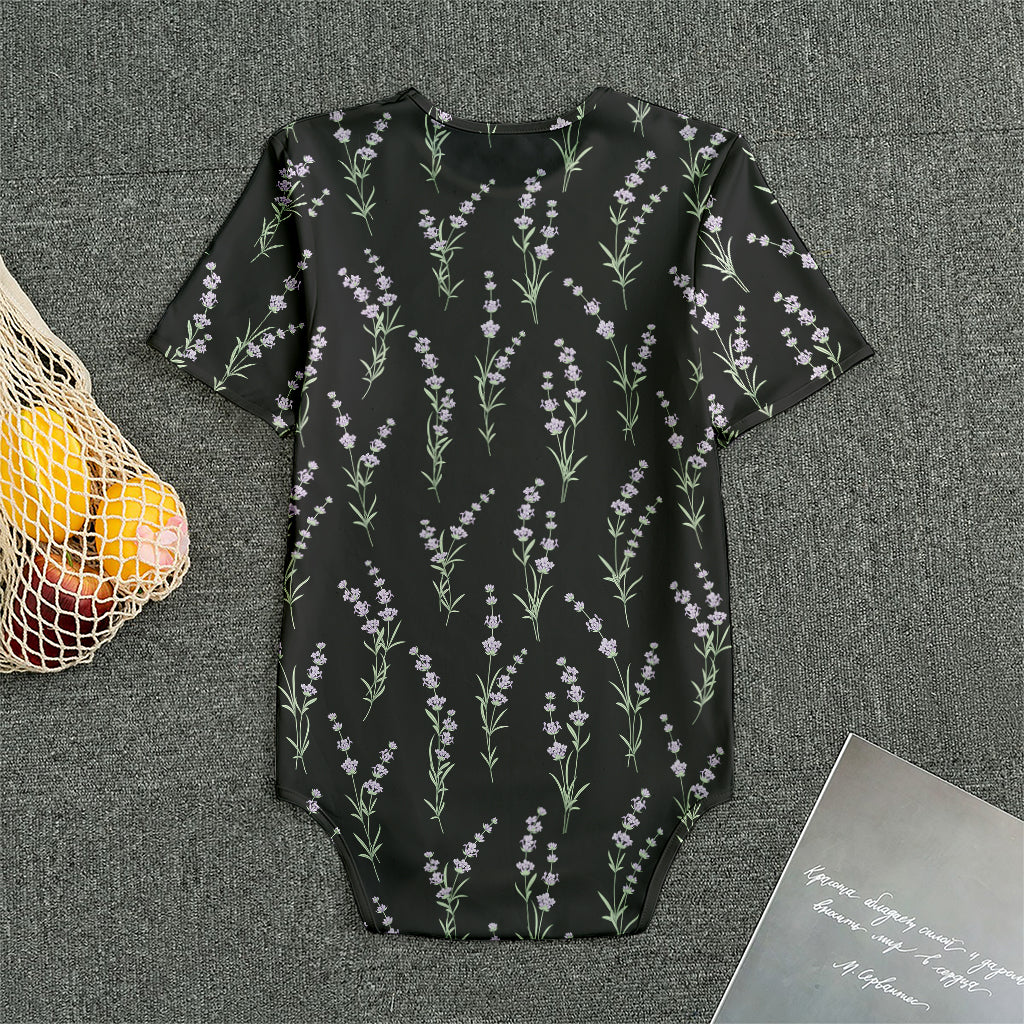 Lavender Flowers Pattern Print Men's Bodysuit