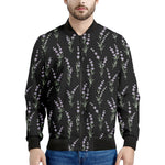 Lavender Flowers Pattern Print Men's Bomber Jacket