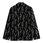 Lavender Flowers Pattern Print Men's Cotton Blazer