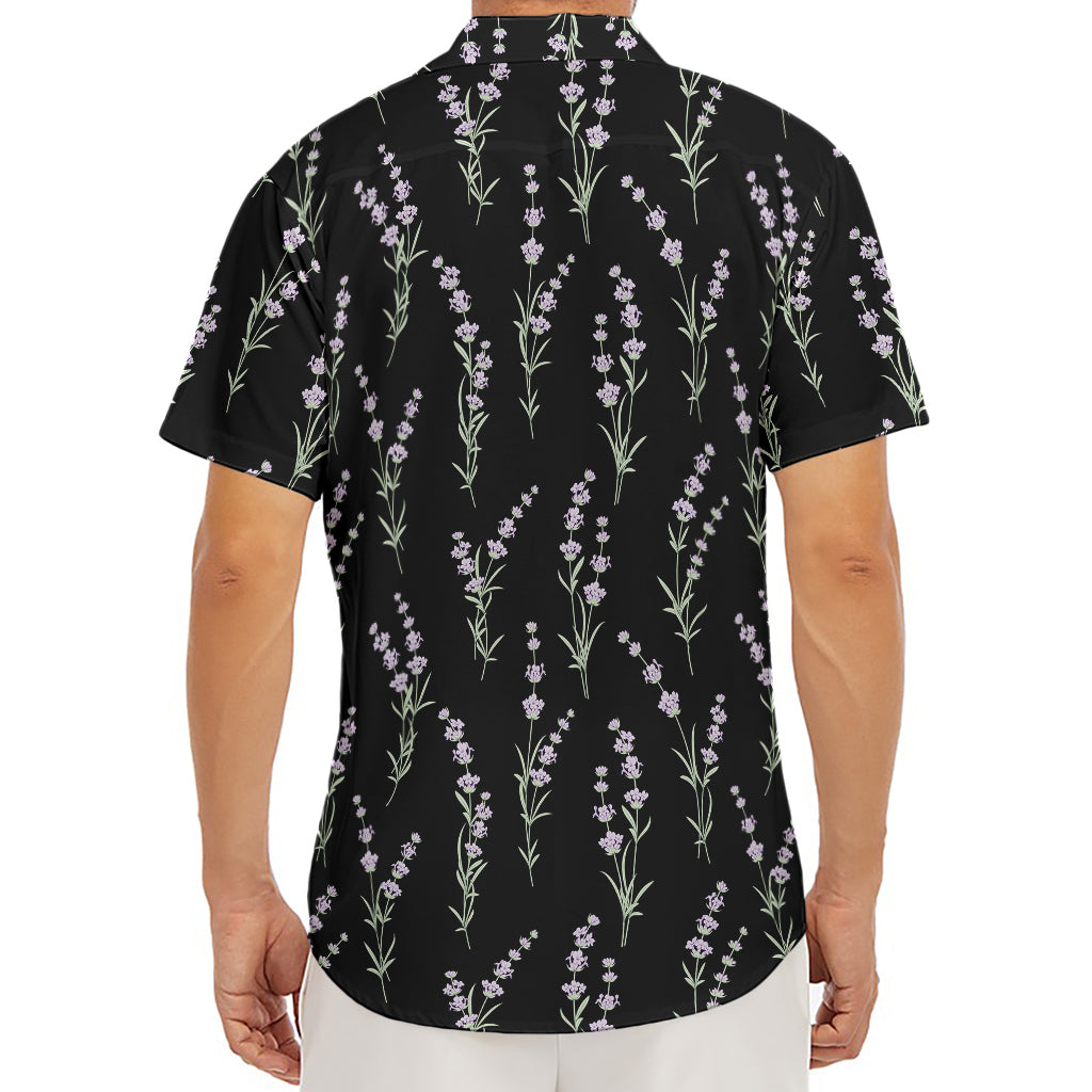 Lavender Flowers Pattern Print Men's Deep V-Neck Shirt