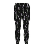 Lavender Flowers Pattern Print Men's leggings