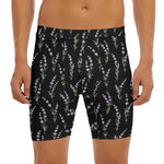 Lavender Flowers Pattern Print Men's Long Boxer Briefs