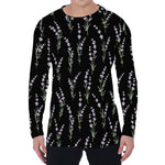 Lavender Flowers Pattern Print Men's Long Sleeve T-Shirt