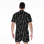 Lavender Flowers Pattern Print Men's Rompers
