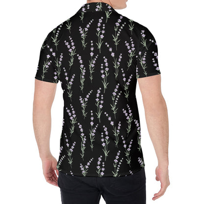 Lavender Flowers Pattern Print Men's Shirt