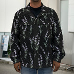 Lavender Flowers Pattern Print Men's Shirt Jacket