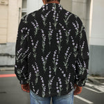 Lavender Flowers Pattern Print Men's Shirt Jacket