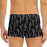 Lavender Flowers Pattern Print Men's Short Boxer Briefs