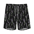 Lavender Flowers Pattern Print Men's Athletic Shorts