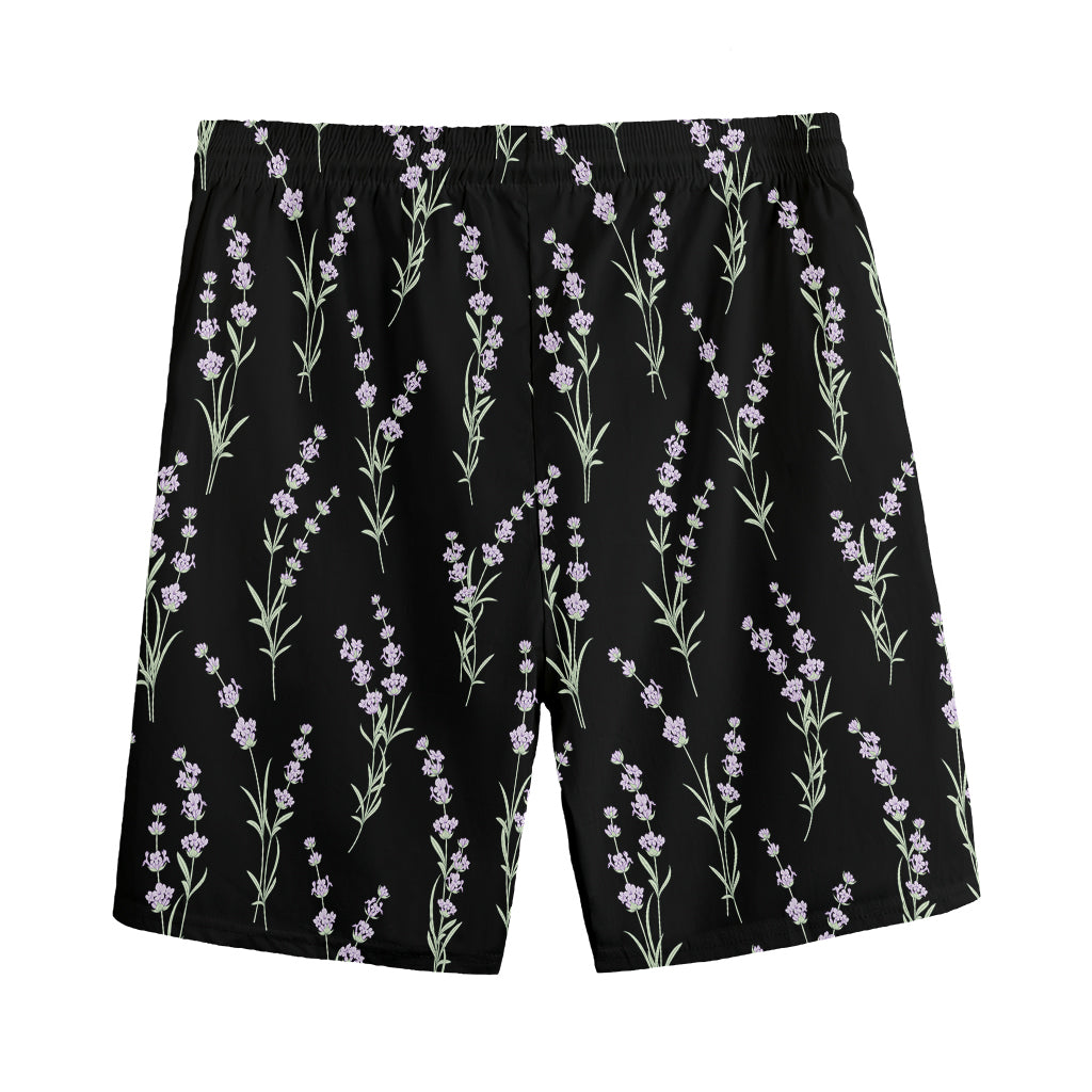 Lavender Flowers Pattern Print Men's Sports Shorts