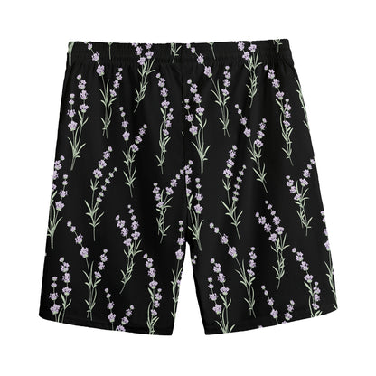 Lavender Flowers Pattern Print Men's Sports Shorts