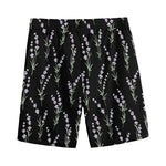 Lavender Flowers Pattern Print Men's Sports Shorts
