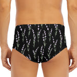 Lavender Flowers Pattern Print Men's Triangle Swim Briefs