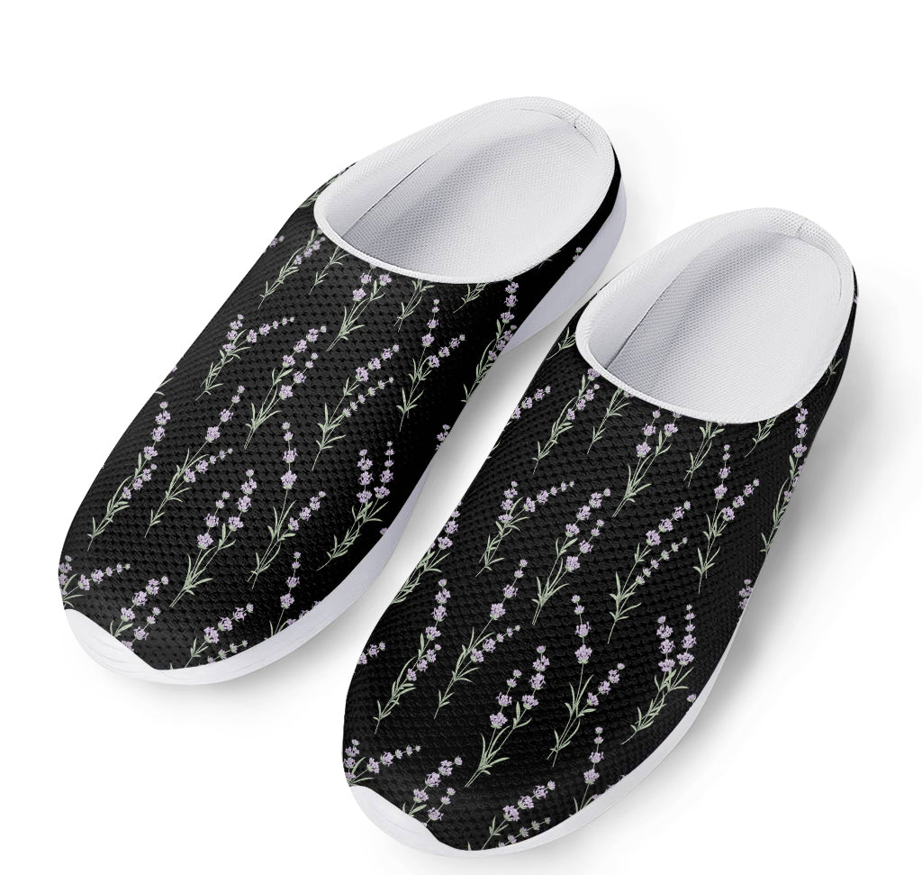 Lavender Flowers Pattern Print Mesh Casual Shoes