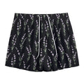 Lavender Flowers Pattern Print Mesh Shorts