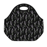 Lavender Flowers Pattern Print Neoprene Lunch Bag