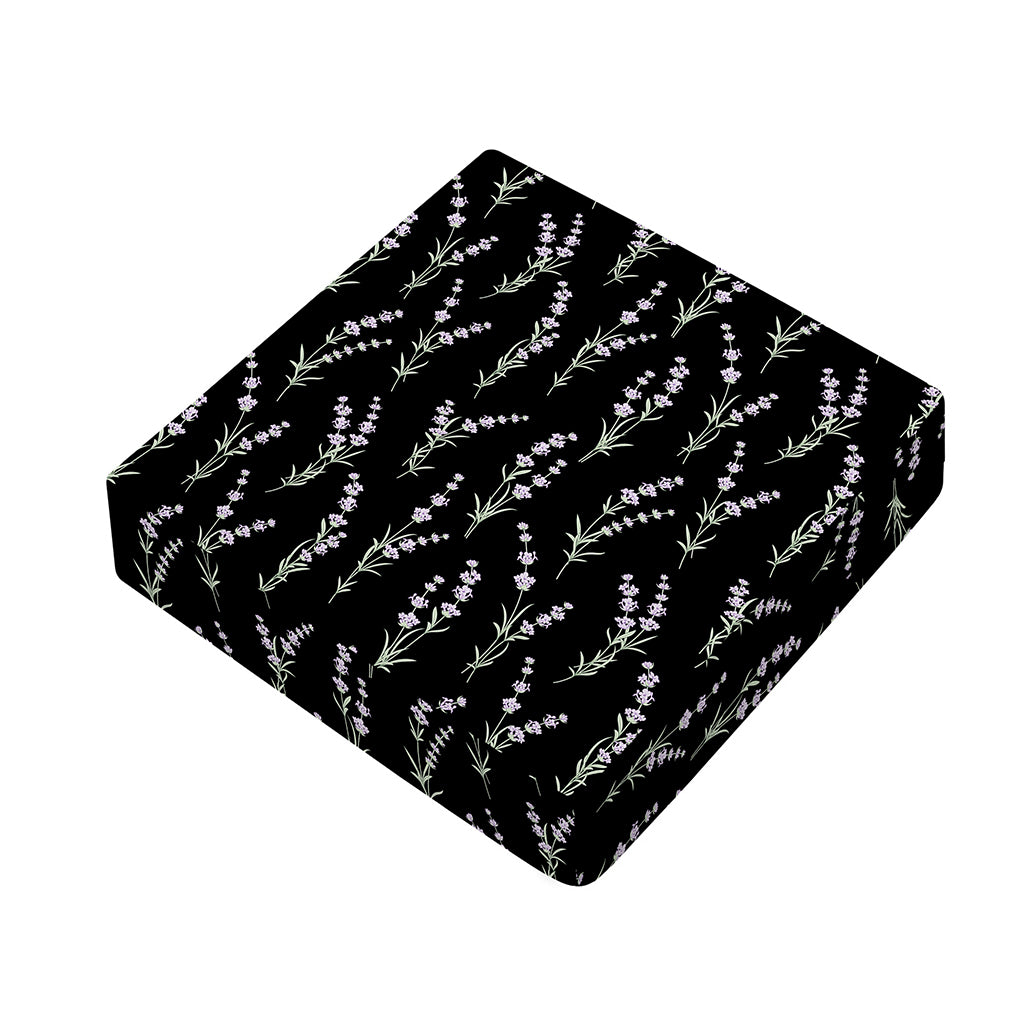 Lavender Flowers Pattern Print Outdoor Seat Cushion Cover