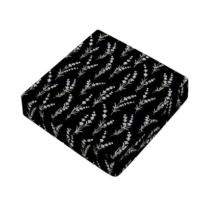 Lavender Flowers Pattern Print Outdoor Seat Cushion Cover