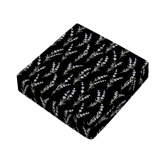 Lavender Flowers Pattern Print Outdoor Seat Cushion Cover